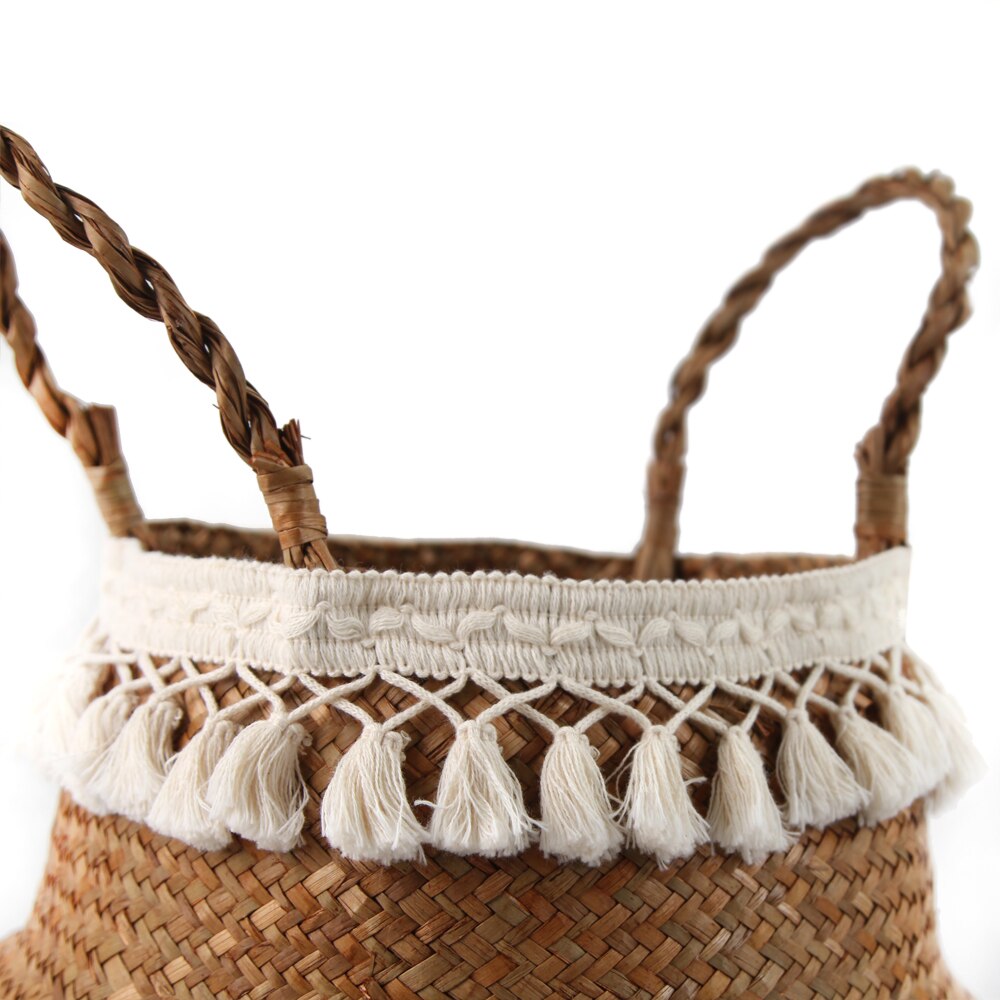 Cache-pot/panier en osier bohème