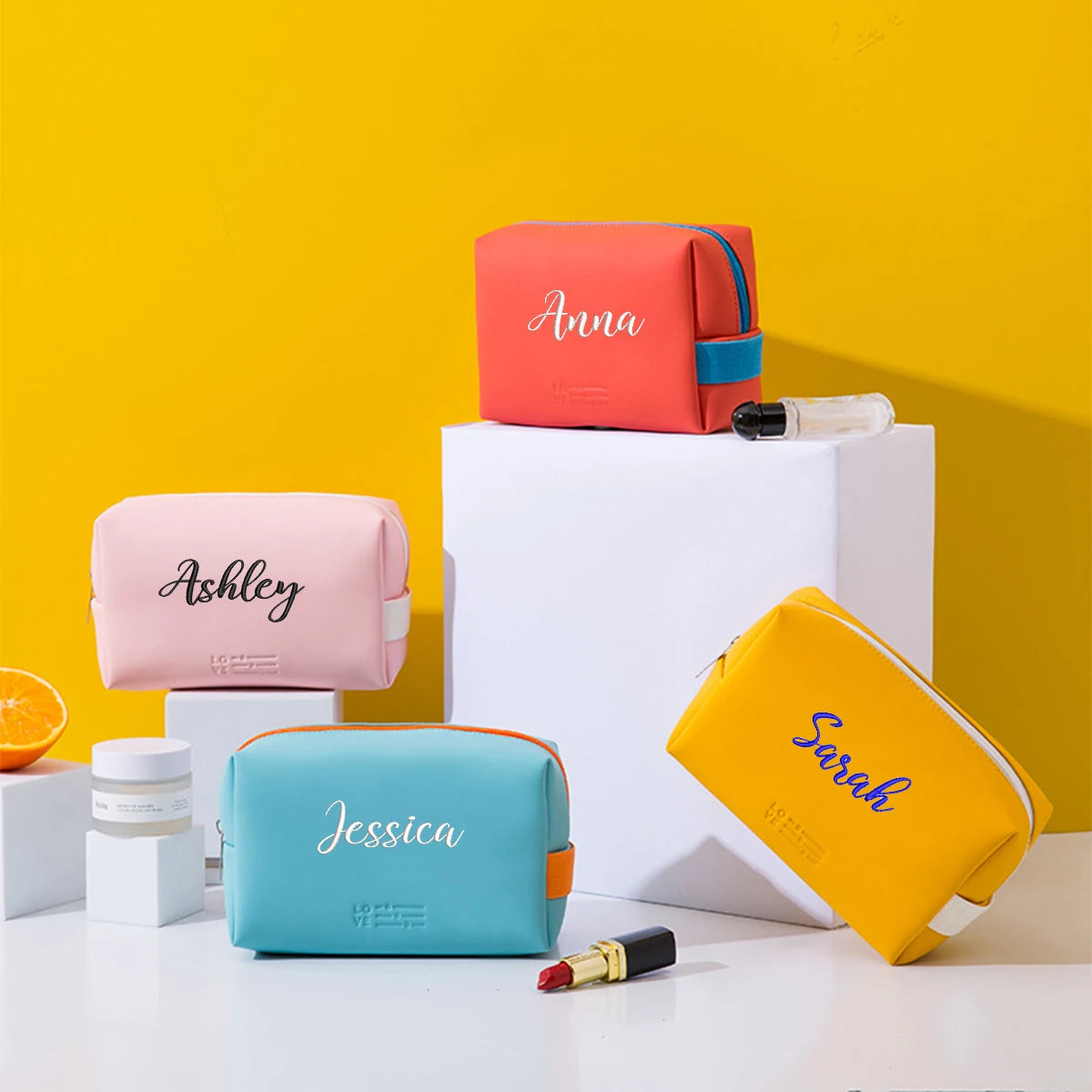 Trousse de toilette étanche avec broderie personnalisée