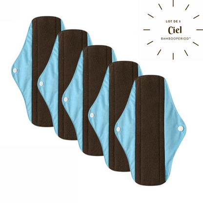 Lot de 5 serviettes hygiéniques lavables "Bambooperiod™"