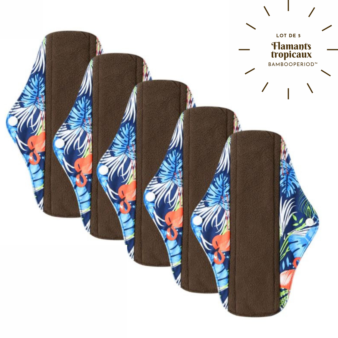 Lot de 5 serviettes hygiéniques lavables "Bambooperiod™"