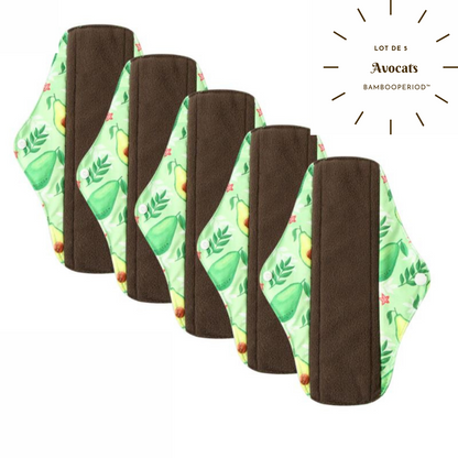Lot de 5 serviettes hygiéniques lavables "Bambooperiod™"