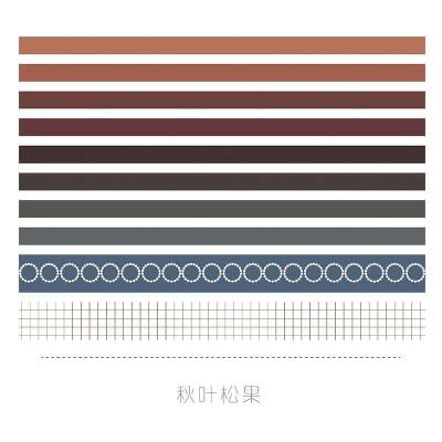 Lot de 10 rubans adhésifs colorés, masking tape