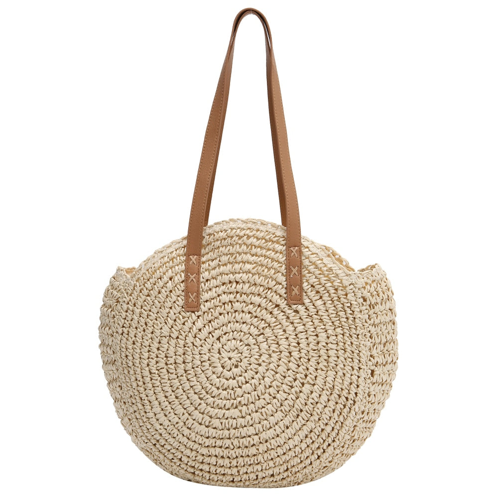 Sac à main bohème en paille, tissé à la main