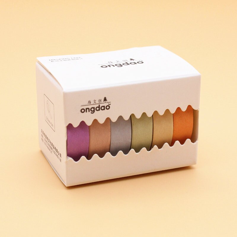 Lot de 6 rubans adhésifs colorés, masking tape