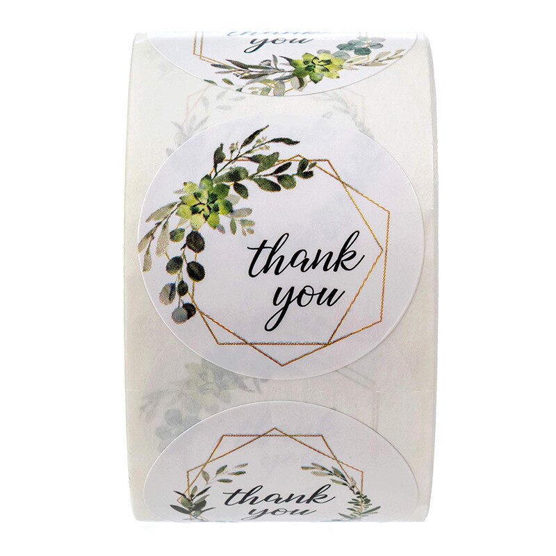 Lot d'autocollants fleuris "Thank you"