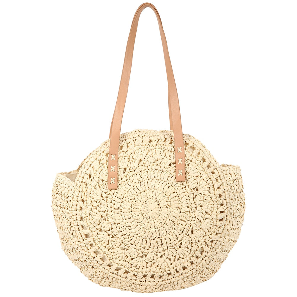 Sac à main bohème en paille, tissé à la main