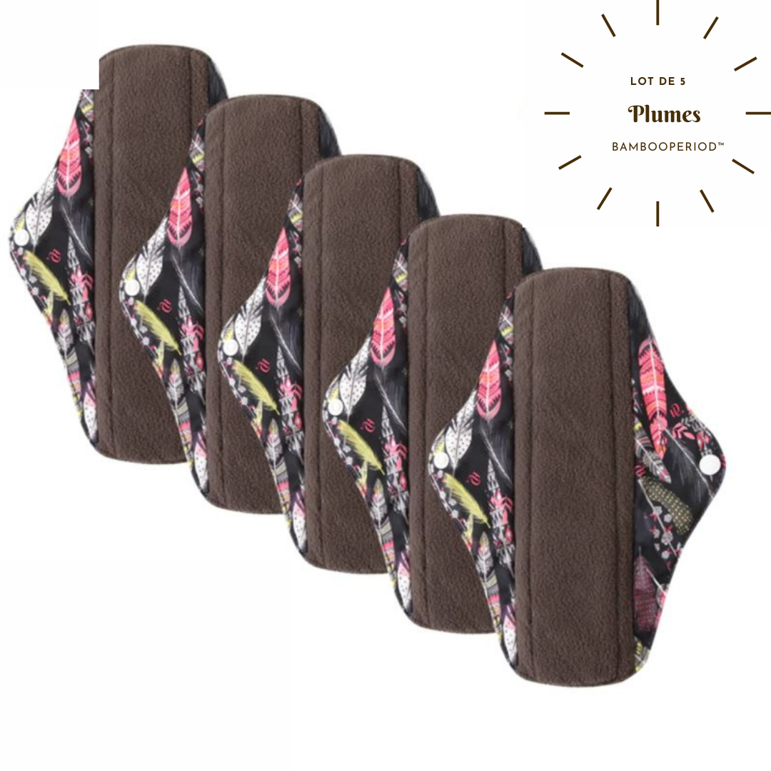 Lot de 5 serviettes hygiéniques lavables "Bambooperiod™"