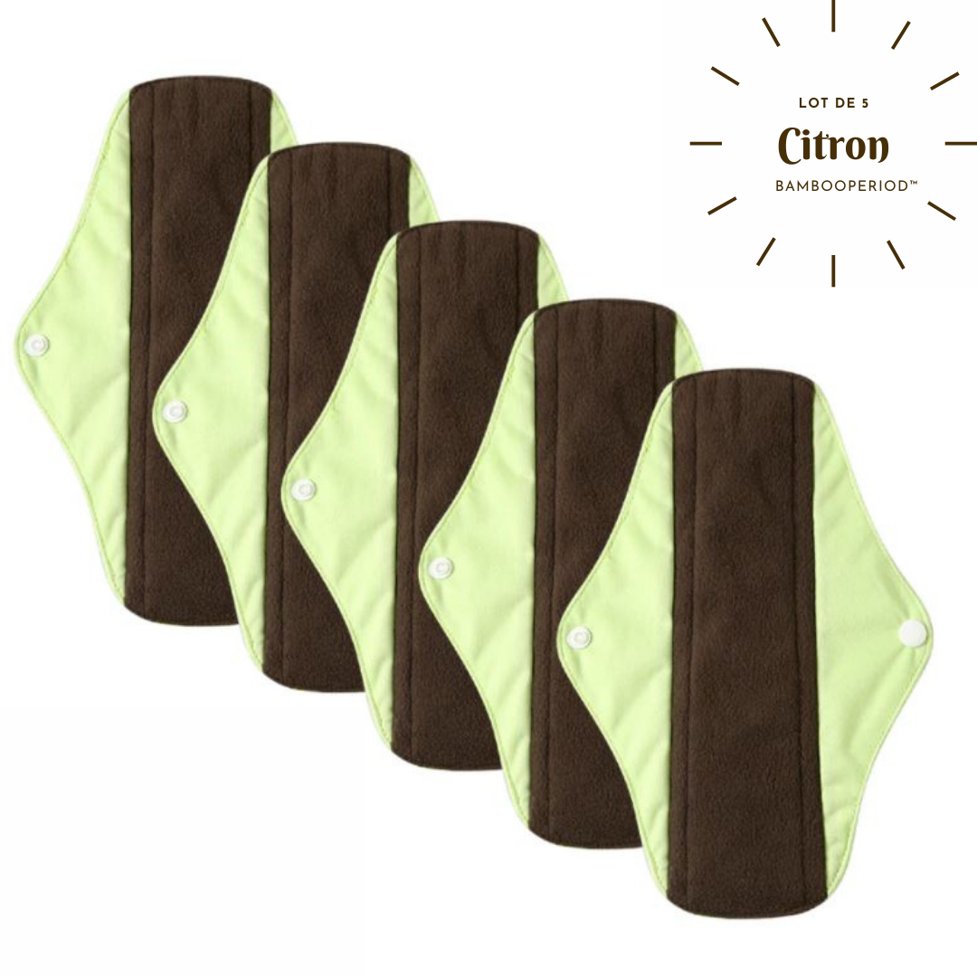 Lot de 5 serviettes hygiéniques lavables "Bambooperiod™"