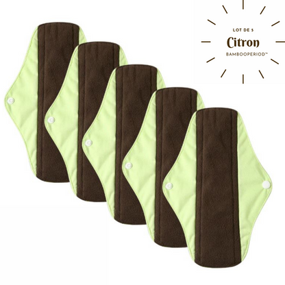 Lot de 5 serviettes hygiéniques lavables "Bambooperiod™"