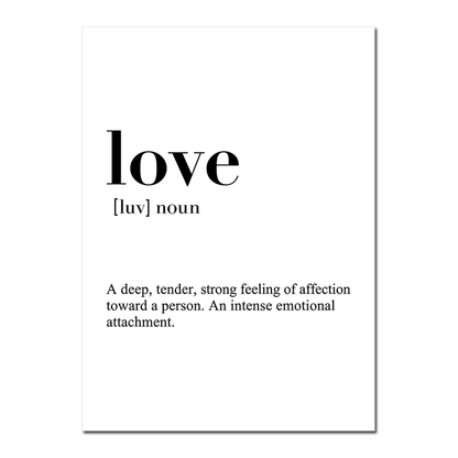 Toile "love, home, family"