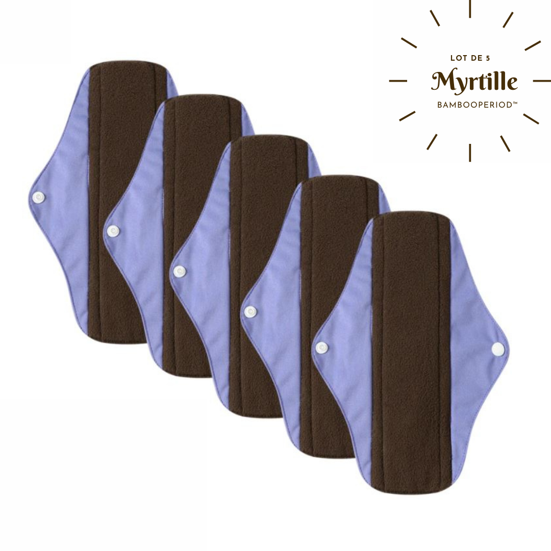 Lot de 5 serviettes hygiéniques lavables "Bambooperiod™"