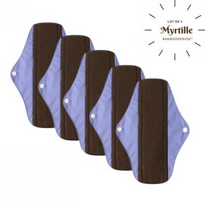 Lot de 5 serviettes hygiéniques lavables "Bambooperiod™"