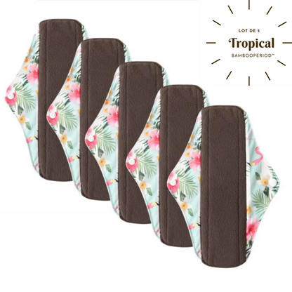 Lot de 5 serviettes hygiéniques lavables "Bambooperiod™"