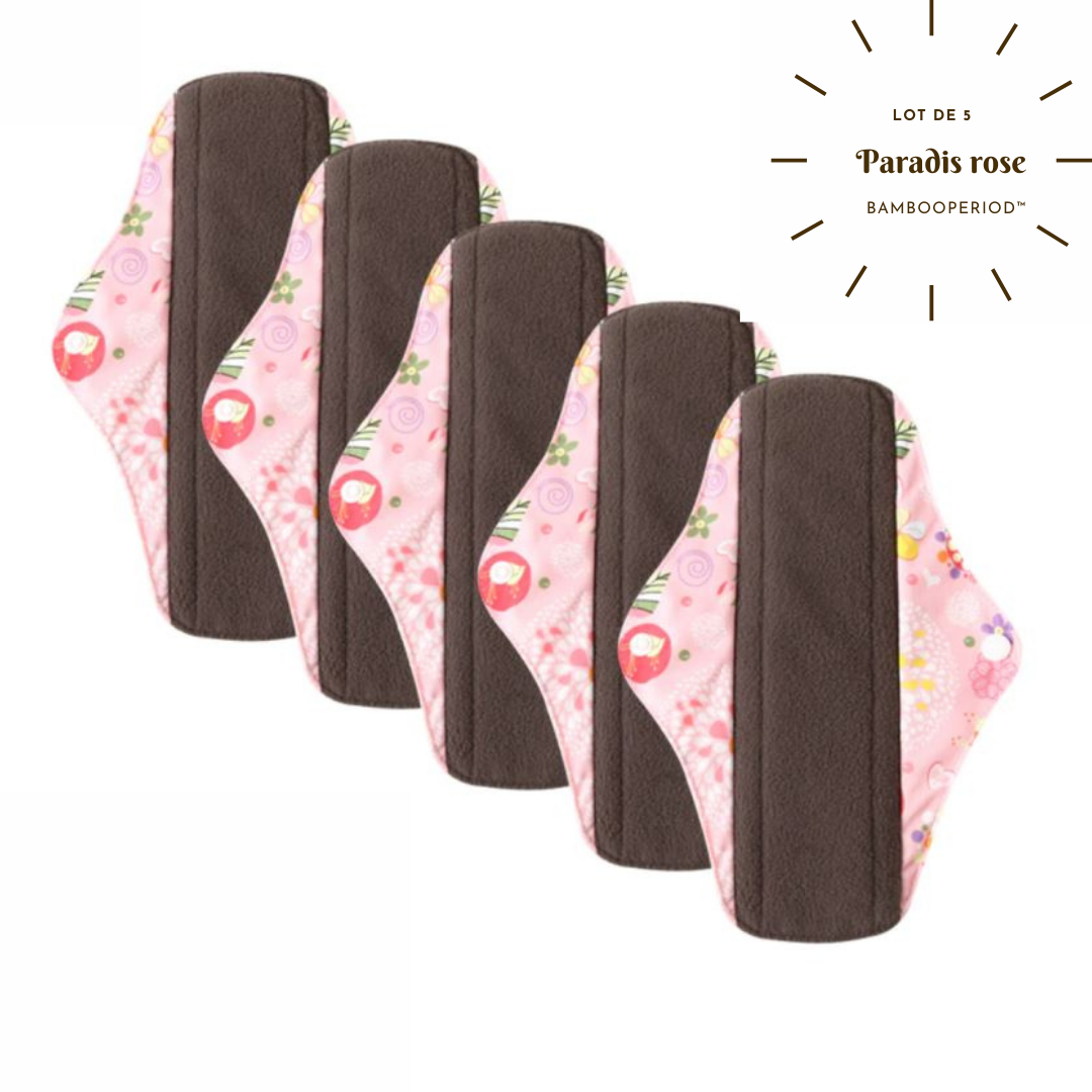 Lot de 5 serviettes hygiéniques lavables "Bambooperiod™"