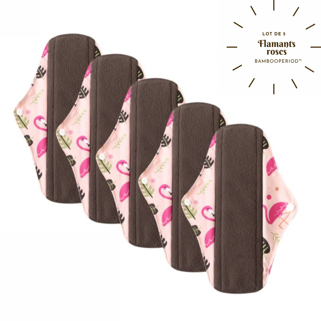 Lot de 5 serviettes hygiéniques lavables "Bambooperiod™"