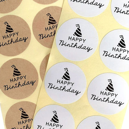 Lot de 100 autocollants "Happy Birthday"