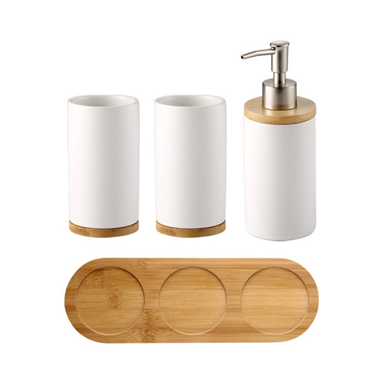 Trio d'accessoires de salle de bain, céramique