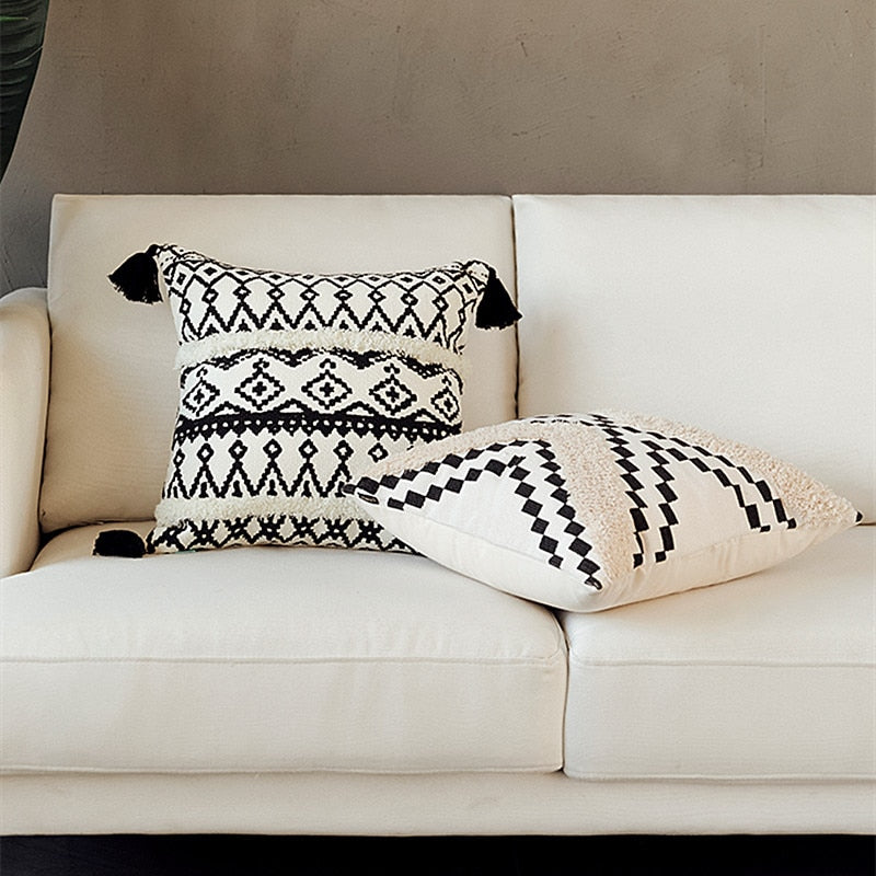 Housse de coussin géométrique