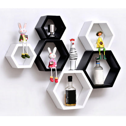 Lot de 3 étagères murales hexagonales