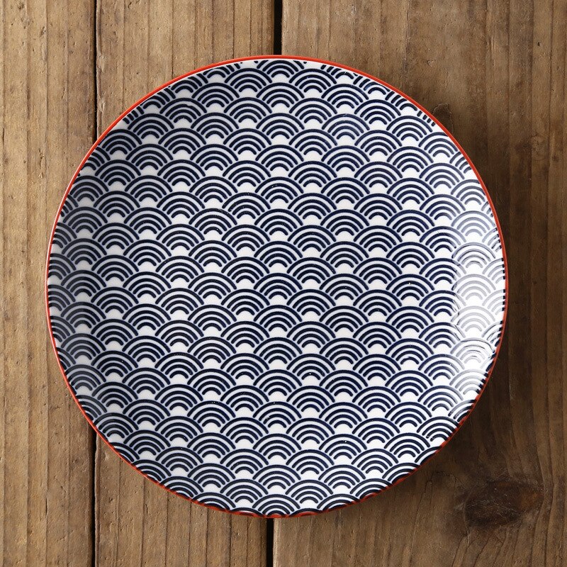 Assiette à motif, inspiration japonaise