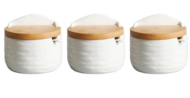 Ensemble de pots ronds en céramique