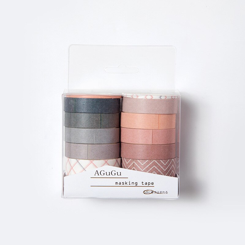 Lot de 10 rubans adhésifs colorés, masking tape
