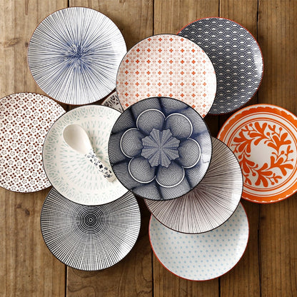 Assiette à motif, inspiration japonaise