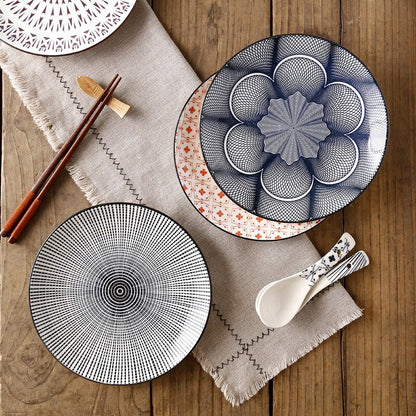 Assiette à motif, inspiration japonaise