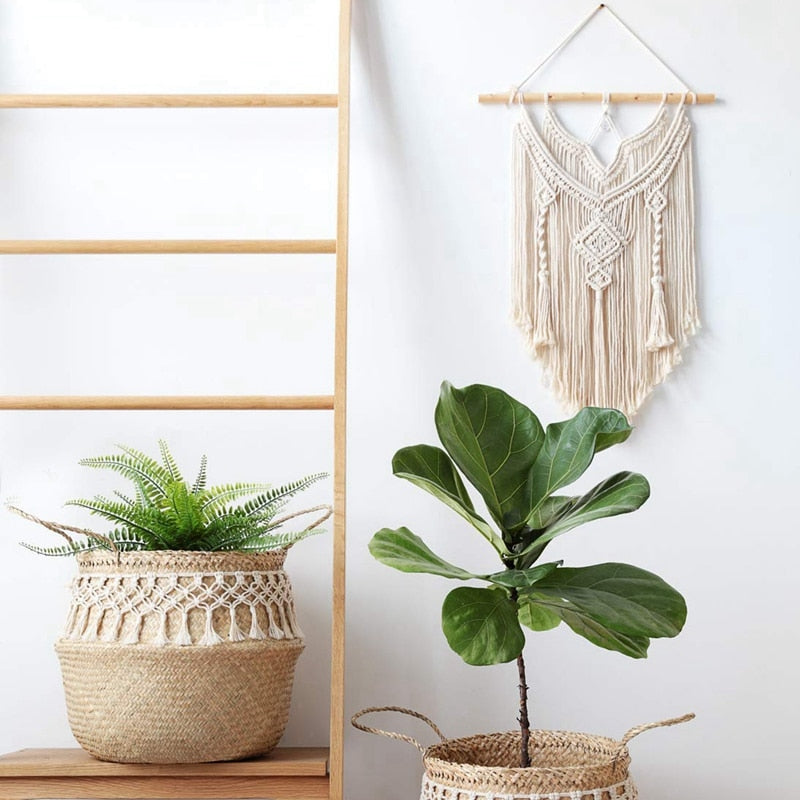Décoration murale en macramé