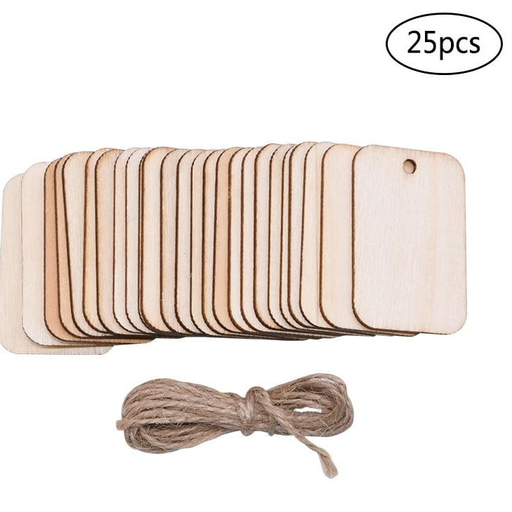 Lot d'étiquettes en bois pour cadeaux