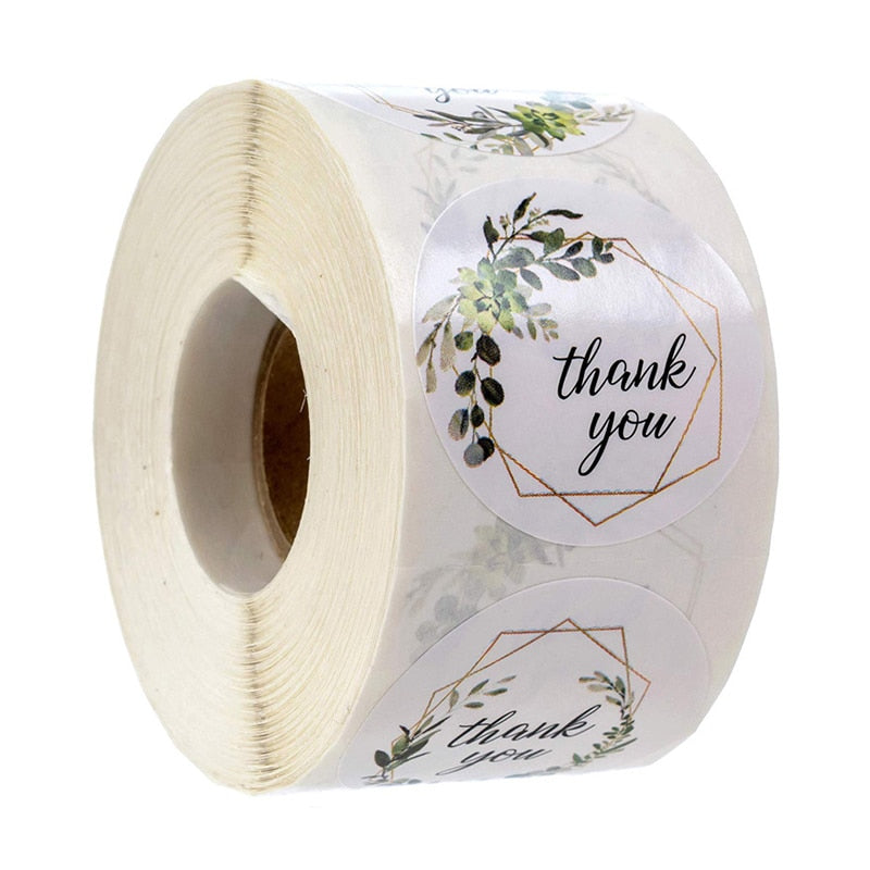 Lot d'autocollants fleuris "Thank you"