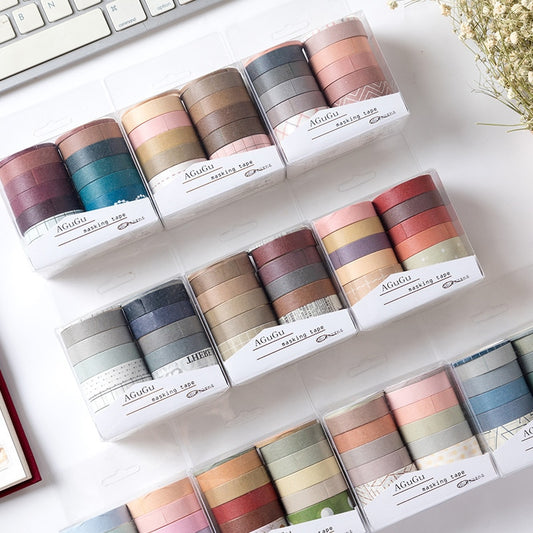 Lot de 10 rubans adhésifs colorés, masking tape