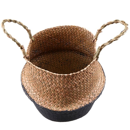 Cache-pot/panier en paille