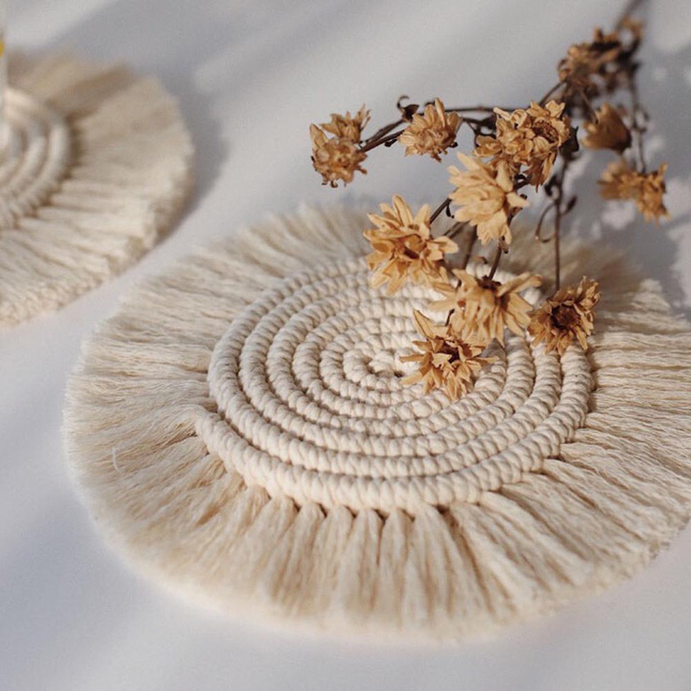 Dessous de verre bohème en macramé