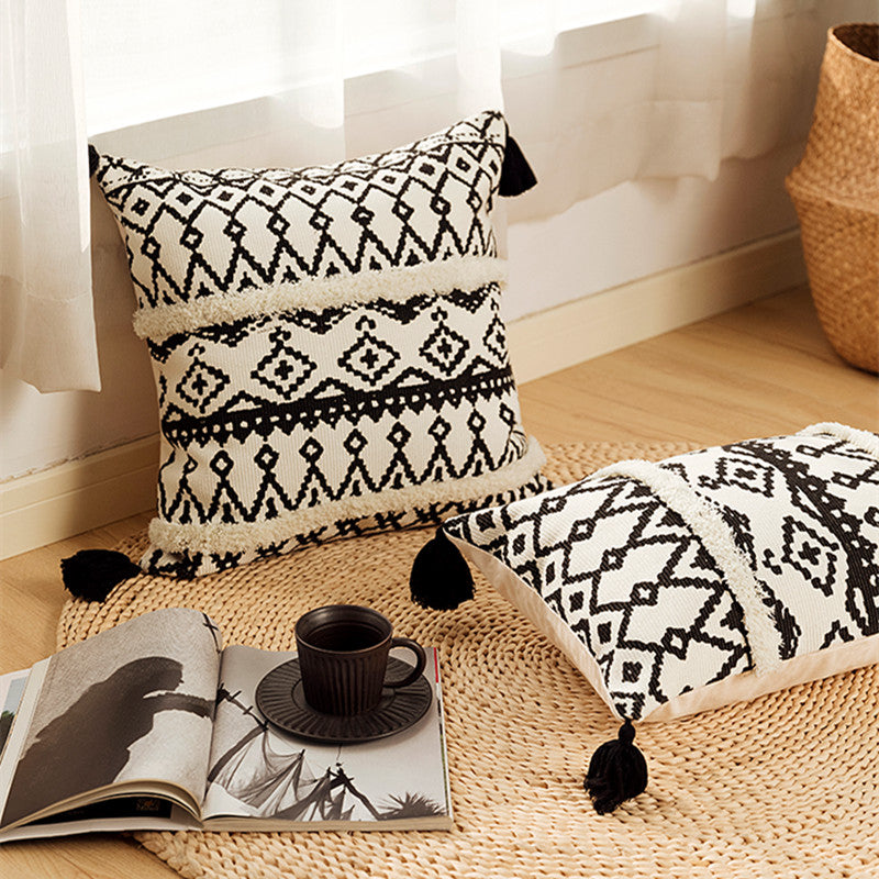 Housse de coussin géométrique