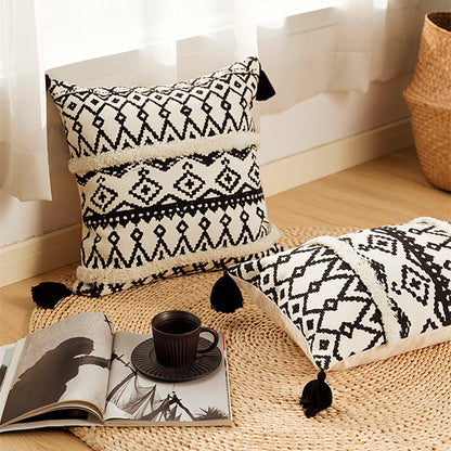 Housse de coussin géométrique