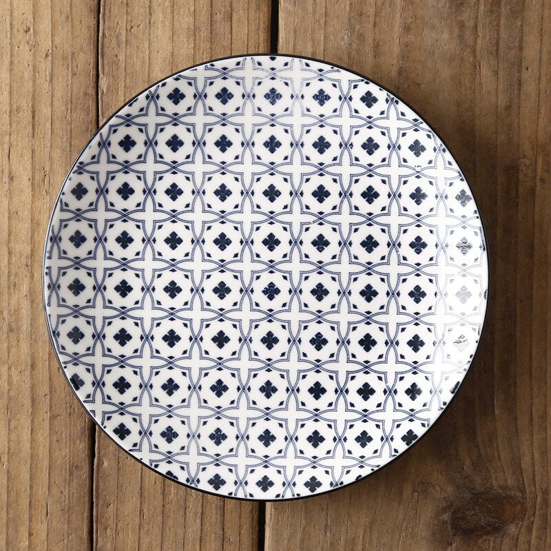 Assiette à motif, inspiration japonaise