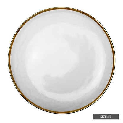 Assiette dorée en verre
