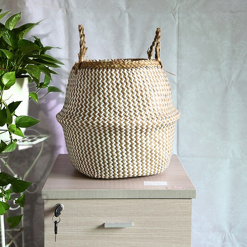 Cache-pot/panier en paille