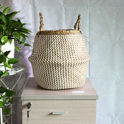 Cache-pot/panier en paille