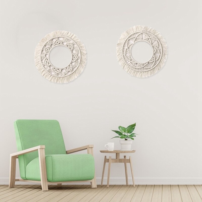Décoration murale, attrape-rêve bohème en macramé