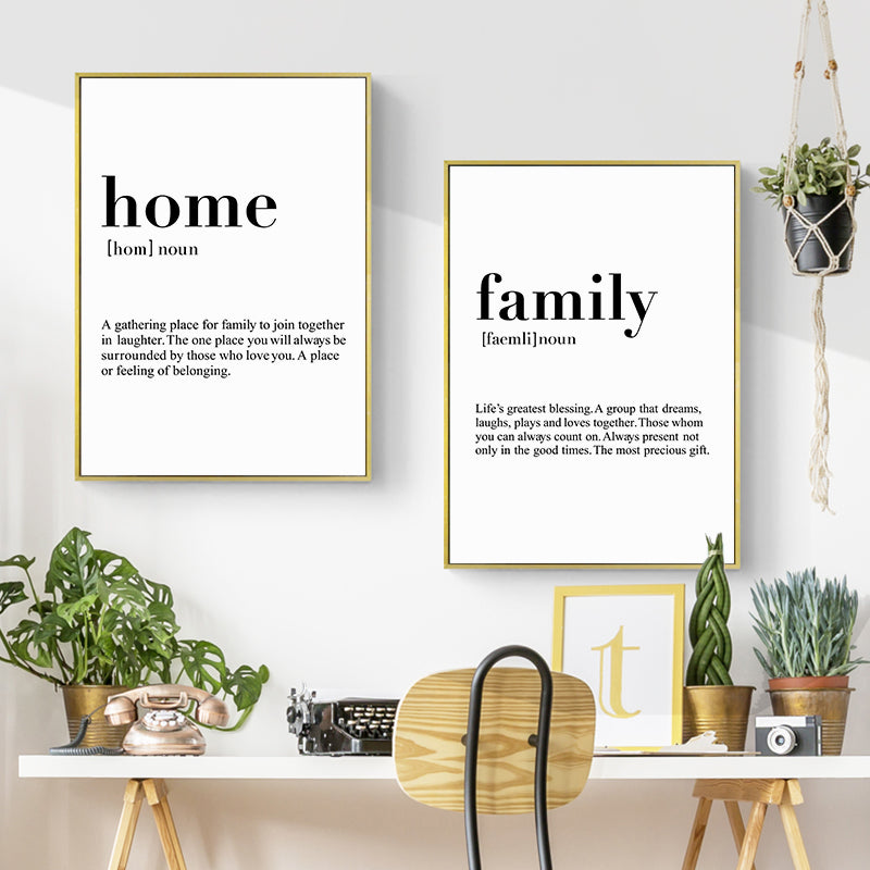 Toile "love, home, family"
