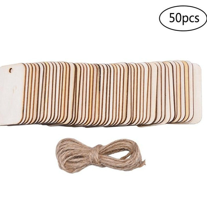Lot d'étiquettes en bois pour cadeaux