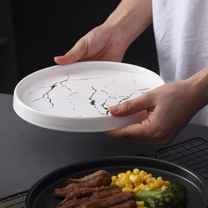 Plat en céramique marbré