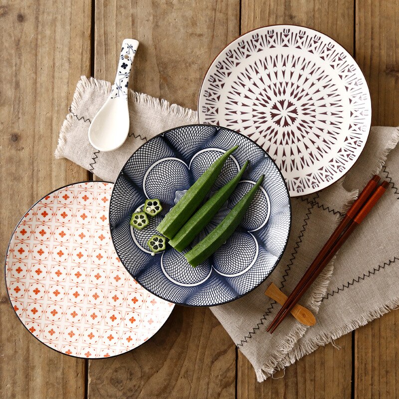 Assiette à motif, inspiration japonaise