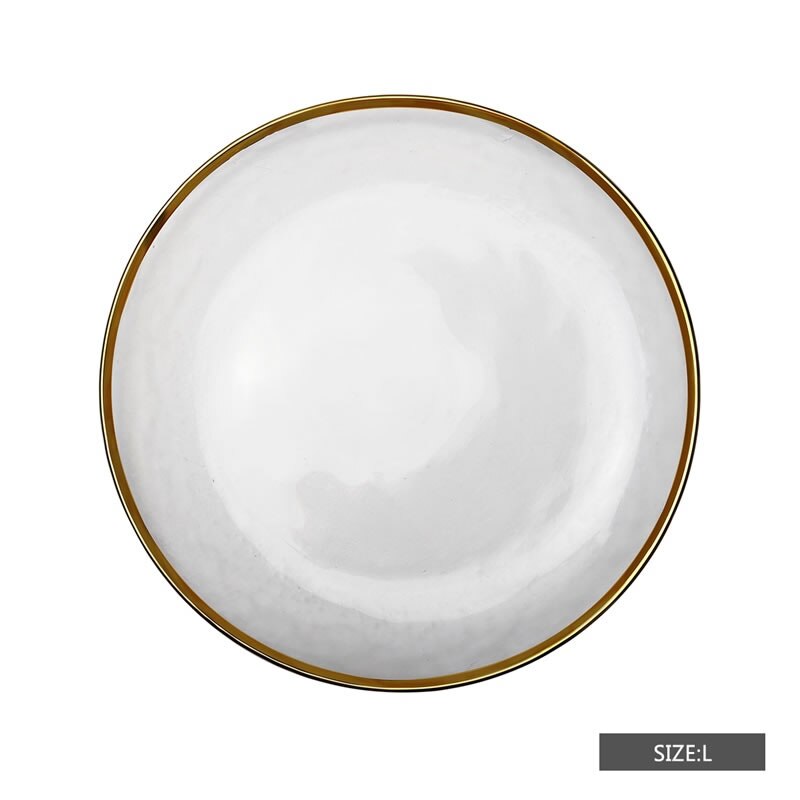 Assiette dorée en verre