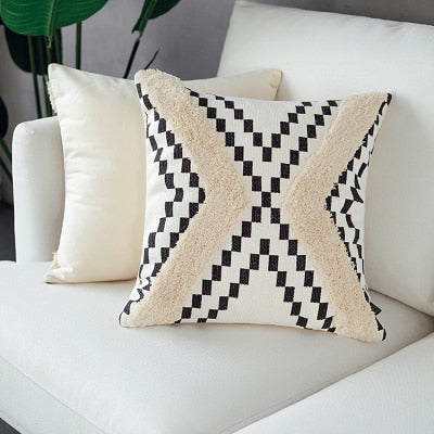 Housse de coussin géométrique
