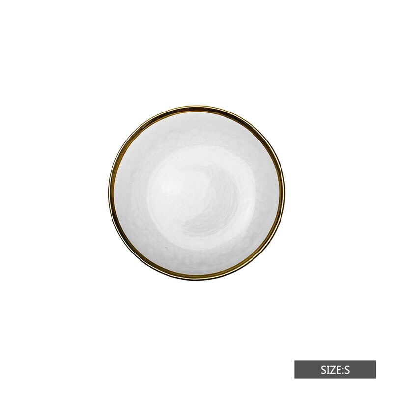 Assiette dorée en verre