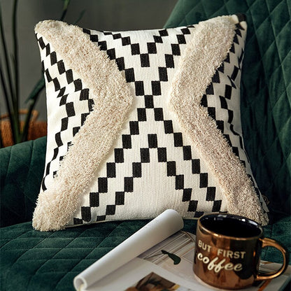 Housse de coussin géométrique