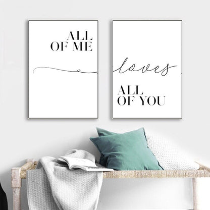 Toile "All of me loves all of you"